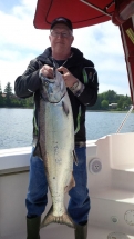 Great Salmon action with 24 pound chinook hot pursuit charters.ca